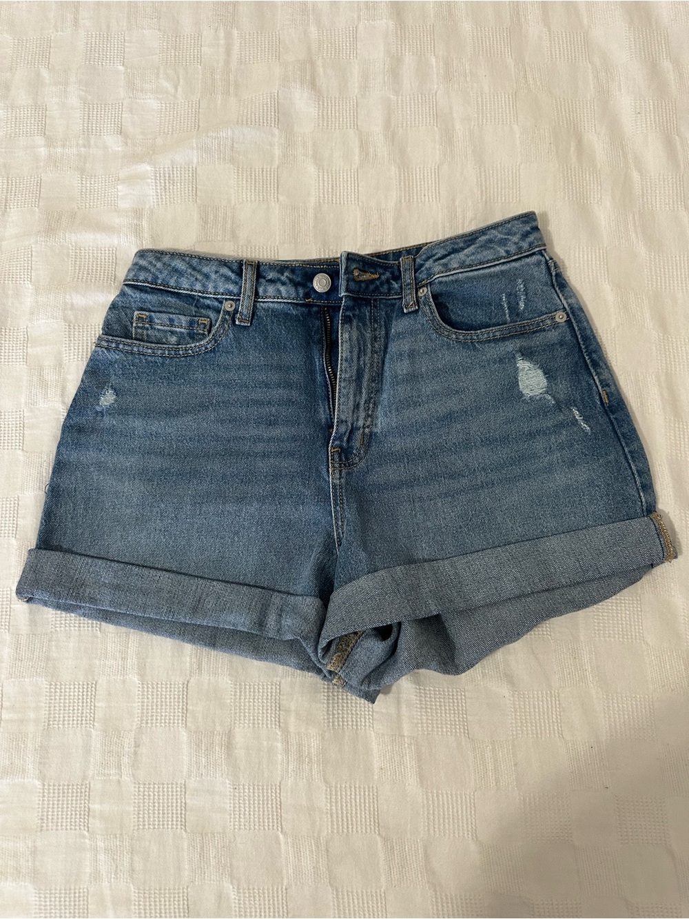 wild fable Medium Blue Rolled Hem Denim Shorts
